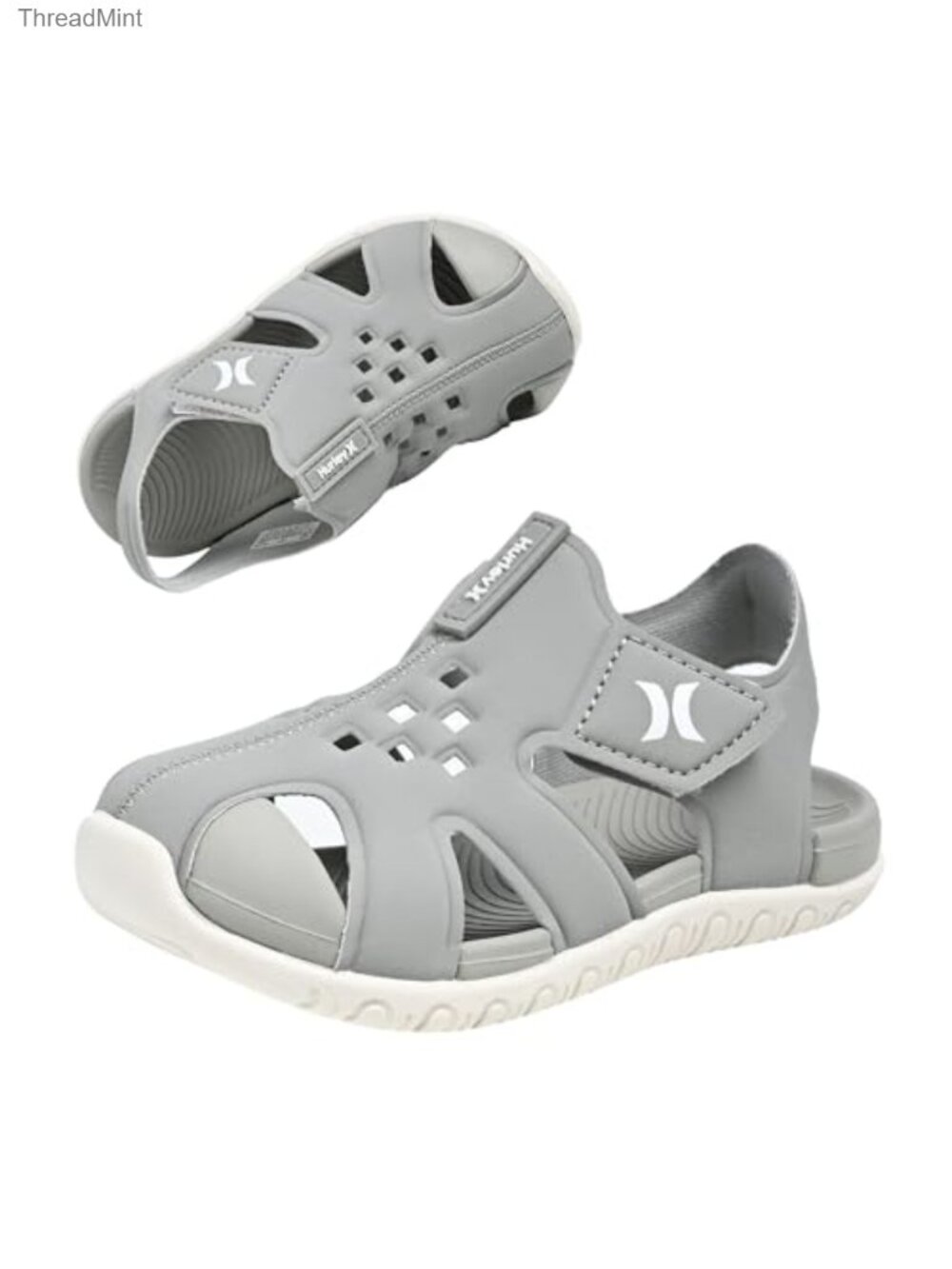 Kids Quick-Dry Water Shoes - Closed-Toe Sandals with Hook-and-Loop Strap &